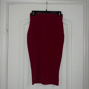 Burgundy slit skirt